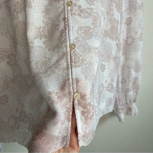 NEW Wilfred Santiago Blouse in White/Light Birch L - Picture 4 of 7